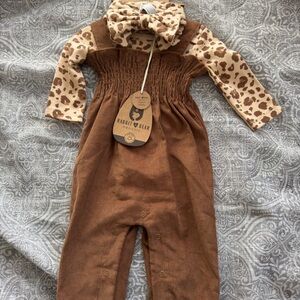 Rabbit & Bear Kids Brown Leopard Matching Set
